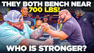 600 lb Bench vs 600 lb Bench! Arm Wrestling Showdown!