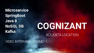 SELECTED | COGNIZANT | Java microservice spring boot real time interview | Round 1