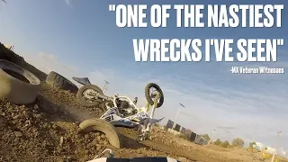 INSANE MOTOCROSS WIPE OUT | CRAZY DIRT BIKE CRASH | KID FLIPS BIKE AND BREAKS HELMET | FINISHES RACE