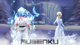 Ice Ryu Burn vs Elsa. Ice Battle! Street Fighter MUGEN