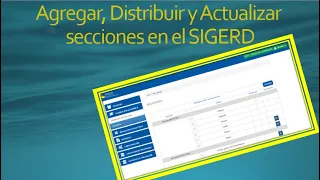 Como crear secciones en el SIGERD, modificar docente encargado y mucho mas