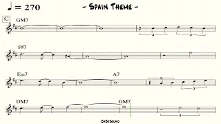 Spain Backing Track / Theme & Solo Change (x10 Chorus)