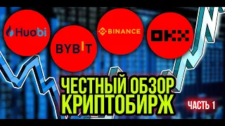 Честный обзор криптобирж: Binance | OKX | Bybit | Huobi . Плюсы и минусы.