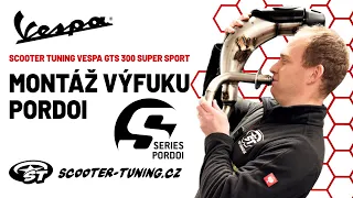 Tuning VESPA GTS Super 300 Sport: Montáž výfuku PORDOI
