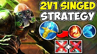 RANK 1 SINGED - This 2v1 Singed Top Strategy is the KEY to Carrying!