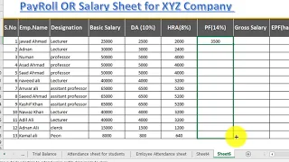 How to make salary sheet || Payroll or Payslip in excel 2016