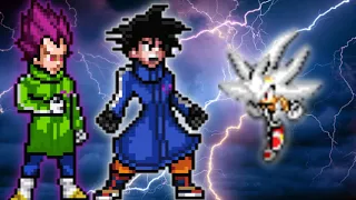 Goku Blizzard OP & Vegeta Blizzard OP VS Sonic Chaos V3 OP(AF) in Jump Forrce Mugen