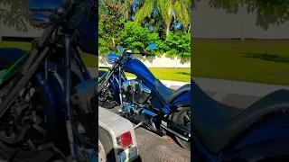 How to tie down a motorcycle 🏍 on a flat bed trailer -2019 Honda Fury #how#tie#down#motorcycle#honda