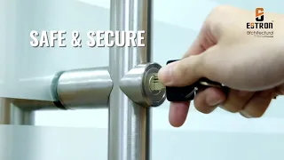 ESTRON Glass Door Pull Handle With Lock PH-07
