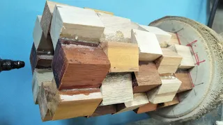 Bubut kayu - Tempat pensil keren berawal dari bentuk kayu seperti ini