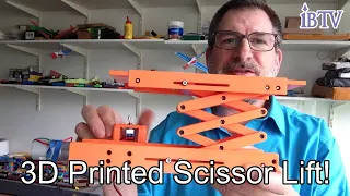 3D Printed Scissor Lift! Electric Motor and Limit Switches - Or Hand Crank!
