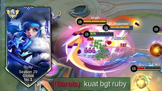 Diluar Nalar Build Top 1 Global Ruby! Digank Gak Mati2, Damage Terlalu Sakit