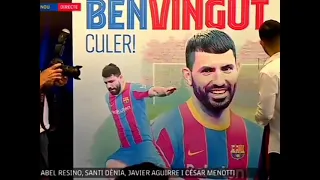 Aguero barca presentation