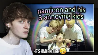 HE'S HAD ENOUGH! (Namjoon and his 3 annoying kids | Reaction/Review)