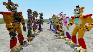 ALL RUINED ANIMATRONICS VS ALL GLAMROCK ANIMATRONICS in Garry's Mod! [FNAF Security Breach Ruin DLC]