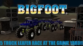 Rigs Of Rods Monster Jam Monster Truck Bigfoot 5 Leafers Race At The Graveyard!!