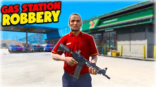 GTA RP - ROBBING GAS STATION AS THE EMPLOYEE!