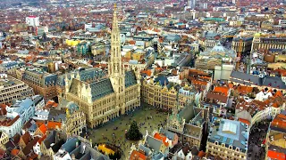 🇧🇪 Brussels, Belgium - Scenic, Relaxing Aerial Drone Footage Full HD