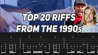 20 Most Memorable Guitar Riffs From The 1990s (with TAB)