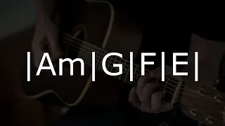 A minor guitar backing track  | Am-G-F-E simple jam track | 86 BPM