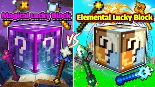 CÂY GẬY PHÉP THUẬT Vs GẬY NGUYÊN TỐ VIP NHẤT ** MINI GAME : MAGICAL Vs ELEMENTAL LUCKY BLOCK BEDWARS