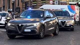 [RARE] Scorta 2xAlfa Romeo Stelvio in sirena/Unmarked police car in emergency