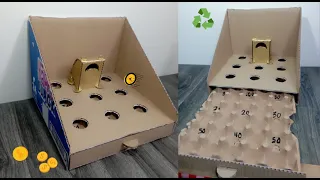 juego de la rana hecho de RECICLAJE - juego del sapo CON CARTON RECICLADO