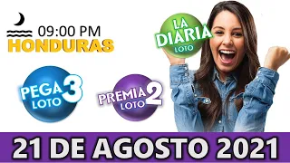 Sorteo 09 PM Loto Honduras, La Diaria, Pega 3, Premia 2, Sábado 21 de agosto 2021 |✅🥇🔥💰