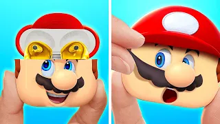 KIAT SEKOLAH YANG LUAR BIASA 📚 AirPods Case Super Mario DIY ❤️ Ide dan Kerajinan Epik oleh 123 GO!