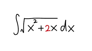 integral of sqrt(x^2+2x), trig substitution, calculus 2 tutorial.