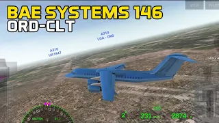 Santos-Dumont Express BAE Systems 146 Full Flight Chicago to Charlotte USA | Airline Commander