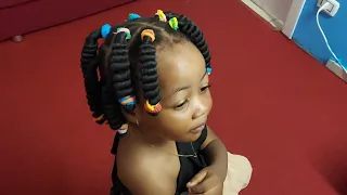 treading tutorial for kids with Brazilian wool (beautiful hairstyle)