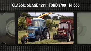 Ford 9700 with NH550 harvester lifting grass | Silage 1991