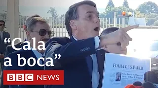 "O senhor pediu a troca, presidente?": Bolsonaro manda jornalistas calarem a boca