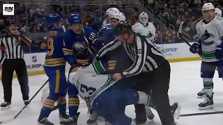 Buffalo Sabres Vs Vancouver Canucks Scrum