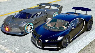 Bugatti Chiron Black Edition 1600 HP vs Bugatti Black Devil - Drag Race 10 KM