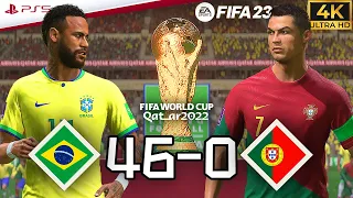 Fifa23 - Neymar vs Ronaldo || Brazil vs Portugal 46-0 || 2022 World Cup Final [ PS5 4K HDR ]