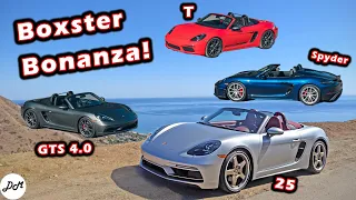 2021 Porsche 718 Boxster – Spyder, 25, GTS 4.0, and T in the Canyons