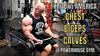 Chest + Biceps + Calves at Powerhouse Gym | Krizo in America