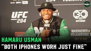 Kamaru Usman responds to Khamzat Chimaev: "iPhone Pro's and iPhone 5 both work just fine"