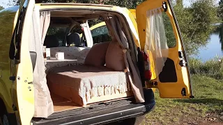 visite berlingo aménagé, mini van minimaliste.