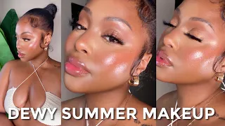 GRWM || My Go-To Dewy Summer Makeup Routine | Glowy/Bronzy Face & Body