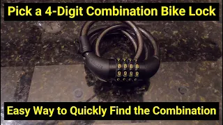 🔒Lock Picking ● 4-Digit Combination Bike Lock ● Find the Combo in Less Than 1 Minute