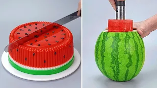 So Fresh Watermelon Dessert Idea For Summmer | So Yummy Fruit Cake  Amazing Cake Decorating Idea