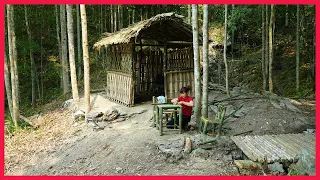 Homemade furniture design idea, Making tables & chairs from bamboo. Building farm, free life (ep38)