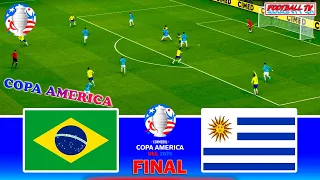 Brazil vs Uruguay - Copa America 2024 Final - Full Match All Goals - eFootball PES Gameplay PC