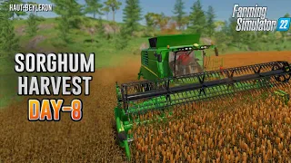 Big Field Sorghum Harvest 👩🏻‍🌾| Farming Simulator 22 🚜| Haut-Beyleron | Episode 8 | Timelapse