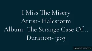 I Miss The Misery by Halestorm (Clean lyric video)