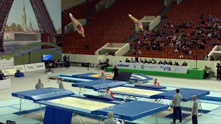 People's Republic of China 2 (CHN) W - 2018 Trampoline Worlds, St. Petersburg (RUS) - Q Synchro R1