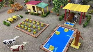 Top the most creations mini Farm Diorama with house for Cow, pig | diy tractor video